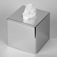 Chrome Effect Cube Tissue Box Cover