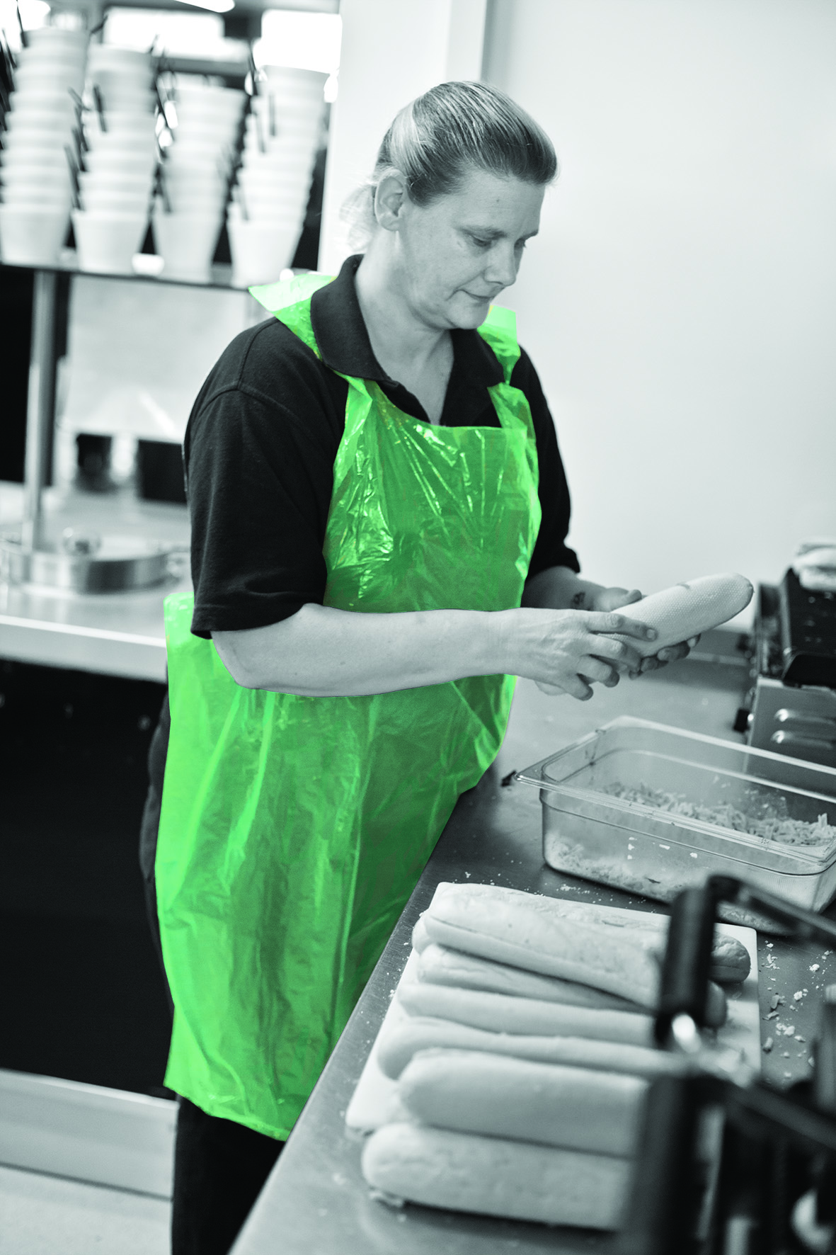 Green Apron on a Roll