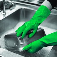 Green Household Rubber Gloves Large