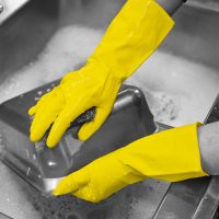 Yellow Household Rubber Gloves Large