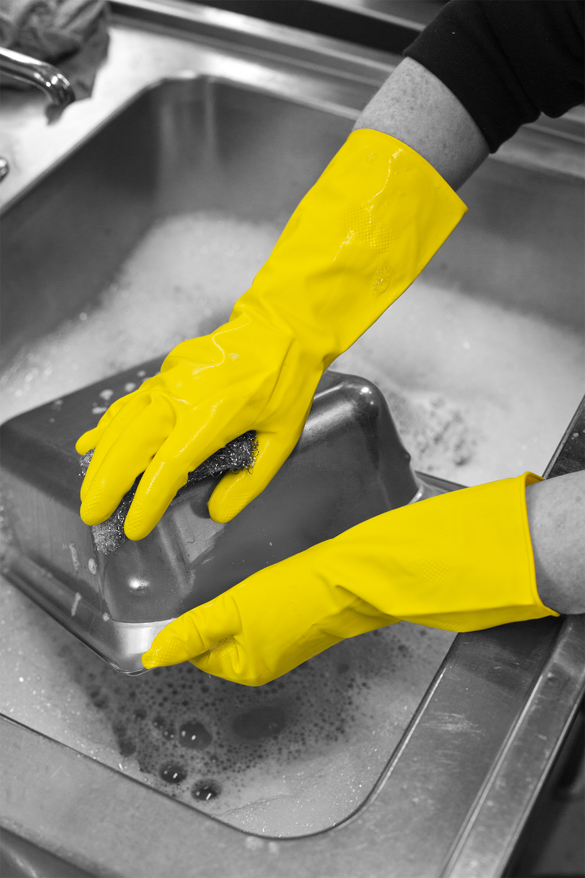 Yellow Household Rubber Gloves Large
