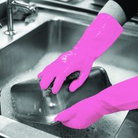 Pink Household Rubber Gloves Large