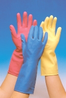 Green Vileda Household Rubber Gloves Medium