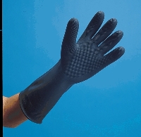 Heavy Duty Black Rubber Gloves Large