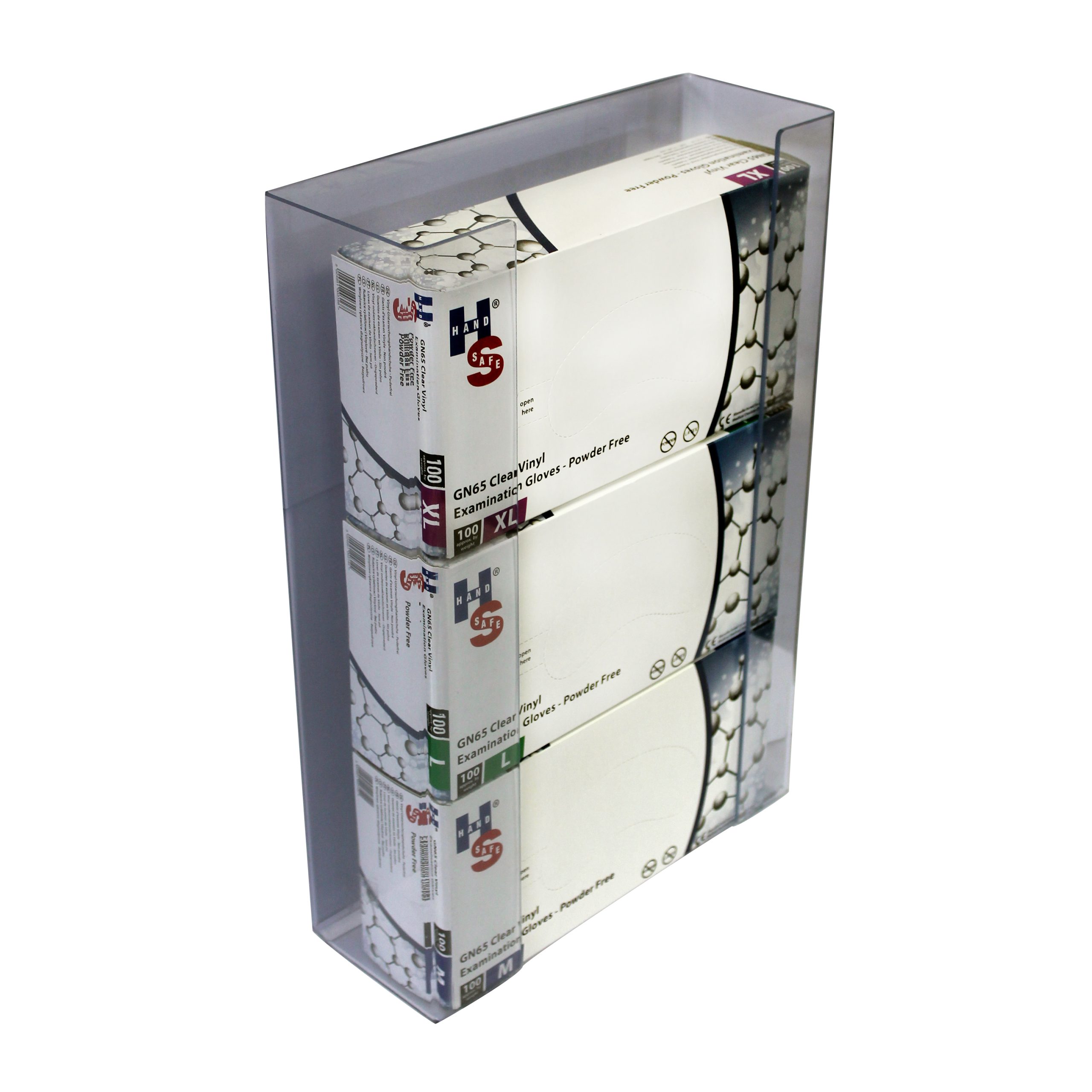 Clear Plastic Triple Glove Box Holder