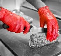 Red powder free red vinyl glove XL