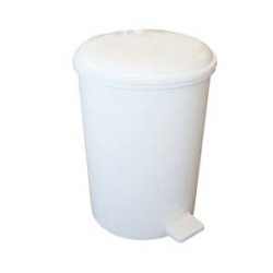 White 12 Litre Plastic Pedal Bin