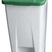 Plastic 60 Litre Pedal Bin with Green Lid