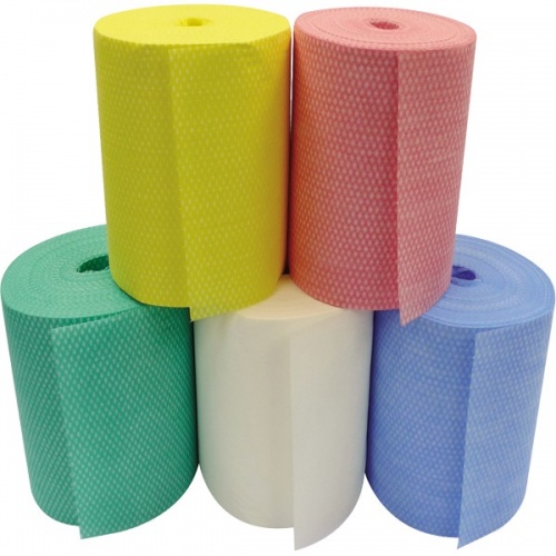 Lightweight Semi Disposable Envirolite Cleaning Cloths on a Roll Red