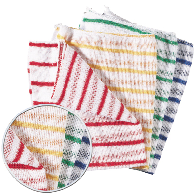 Stockinette cloth green striped 35x30cm