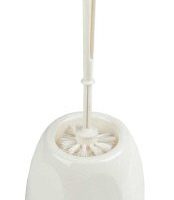 White Turks Head Toilet Brush with Dome Bowl Holder