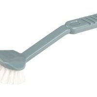 Stiff 190mm Plastic Pot Washing Up Brush with Scraper