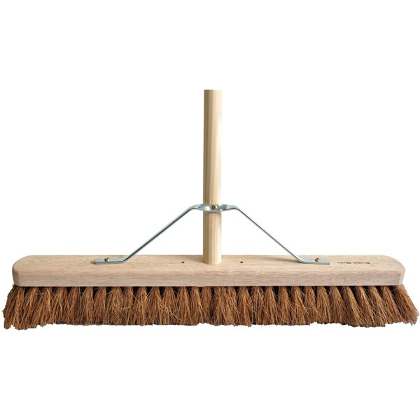 61cm Soft Wooden Platform Broom Head fitted with Wooden Handle and stay