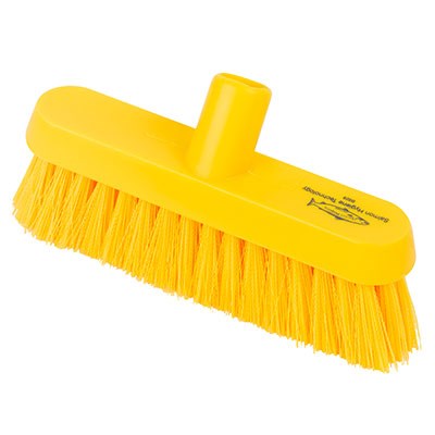 23cm Very Stiff 23cm Deck Scrub Yellow