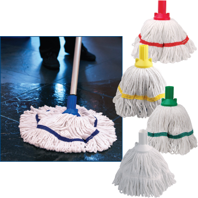 Exel revolution looped socket mop with red stay flat band 200g