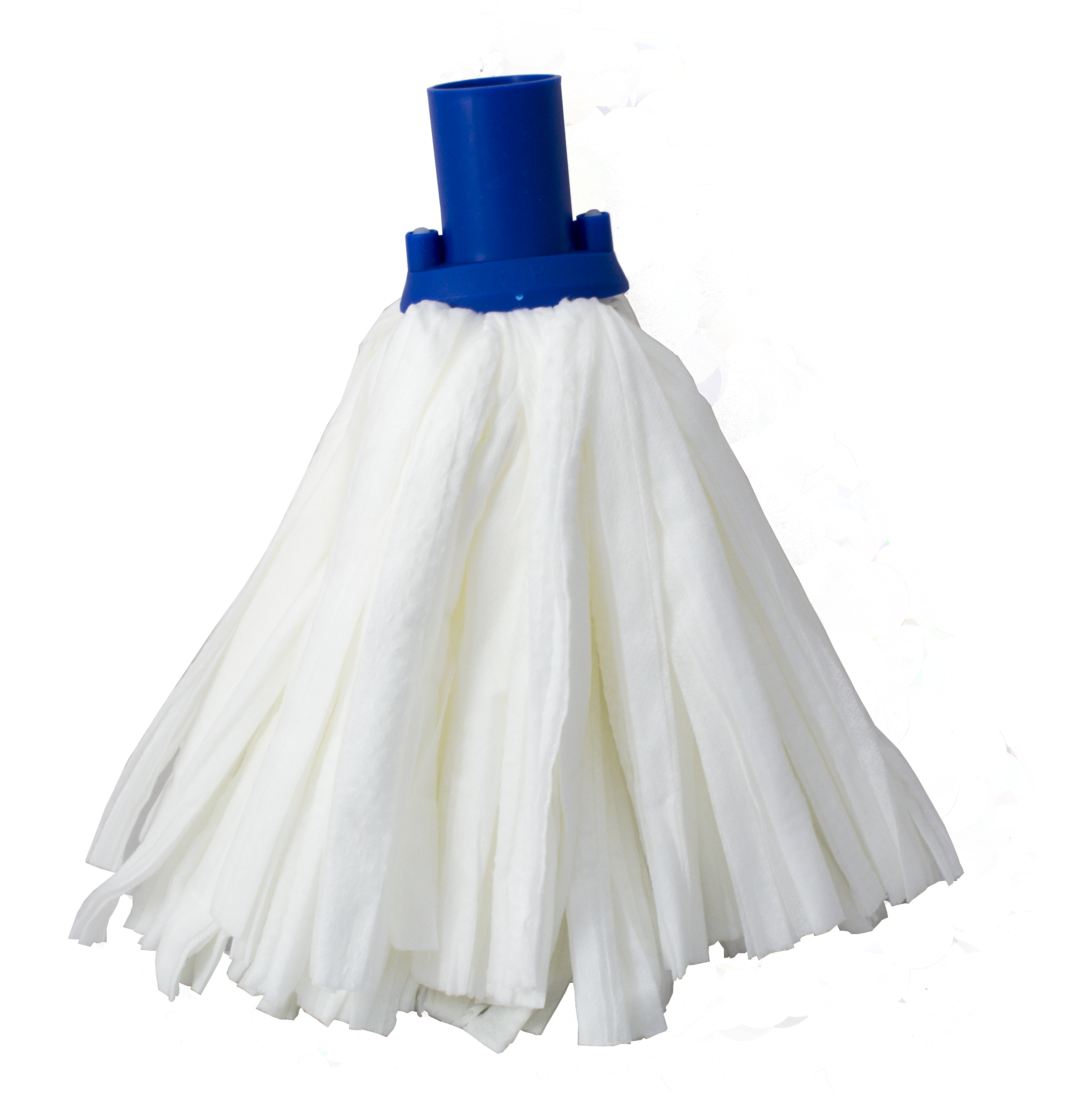 Medium super white disposable mop with blue socket