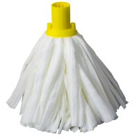 Medium super white disposable mop with yellow socket