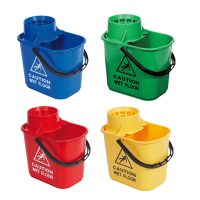 Heavy duty plastic mop bucket yellow 15ltr