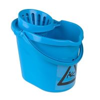 12 Litre Polypropylene Mop Bucket with Wringer - Blue