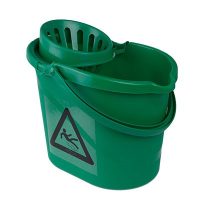 12 Litre Polypropylene Mop Bucket with Wringer - Green