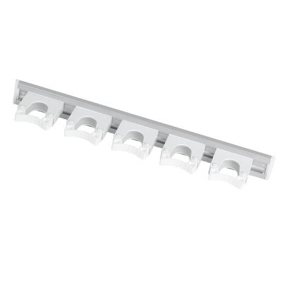 51.5cm Aluminium Hanging Rail with 5 HOLD1 hangers with white ends