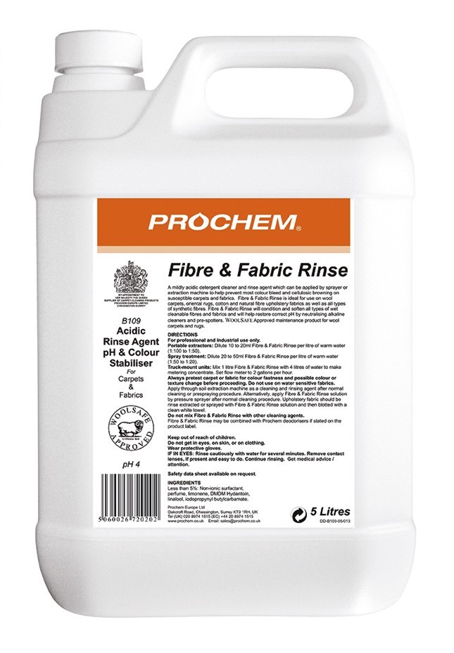 Prochem Fabric and Fibre Rinse Carpet Extraction Detergent 5 Litre