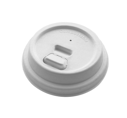 Bagasse Pulp Lift N Lock Coffee Cup Lid 8oz