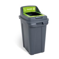 Green Glass Recycling BIN & LID Open Top 70L