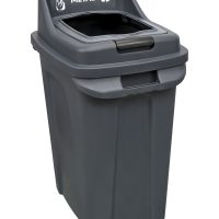 Black Metal Recycling BIN & LID Open Top 70L