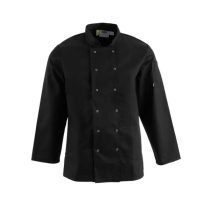 Unisex Chef Jacket Long Sleeve Black (X-Small)