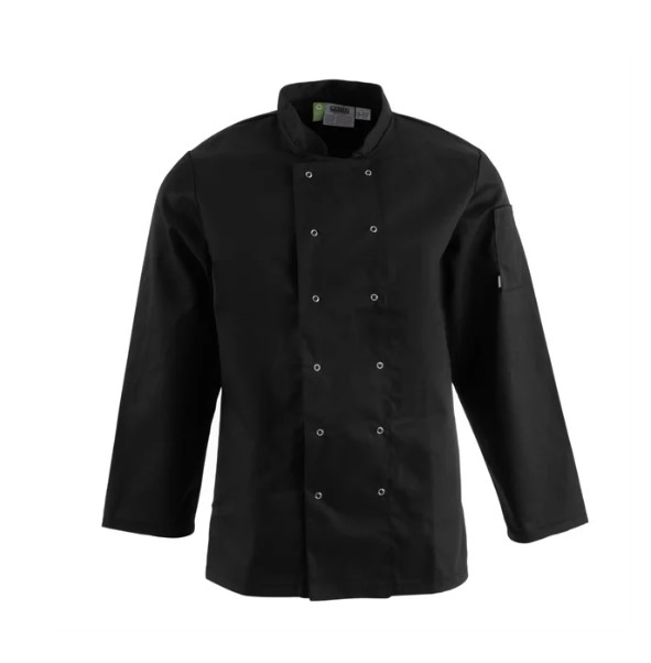 Unisex Chef Jacket Long Sleeve Black (XX-Large)