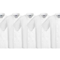Whites Boston Unisex Chef Jackets Short Sleeve White (5 Pack) (Large)