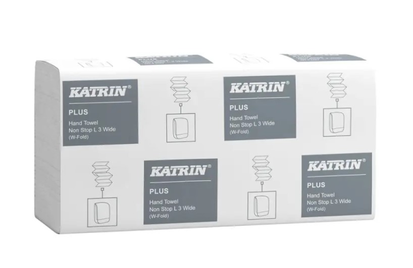 Katrin L3 Plus Hand Towel 3ply White W-Fold 34x24cm